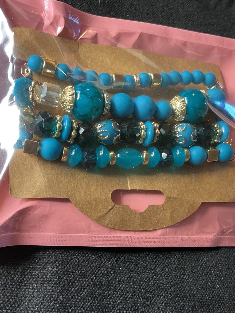 ★ Turquoise Blue Beaded Layered Boho Bracelet Set - Thumbnail 3