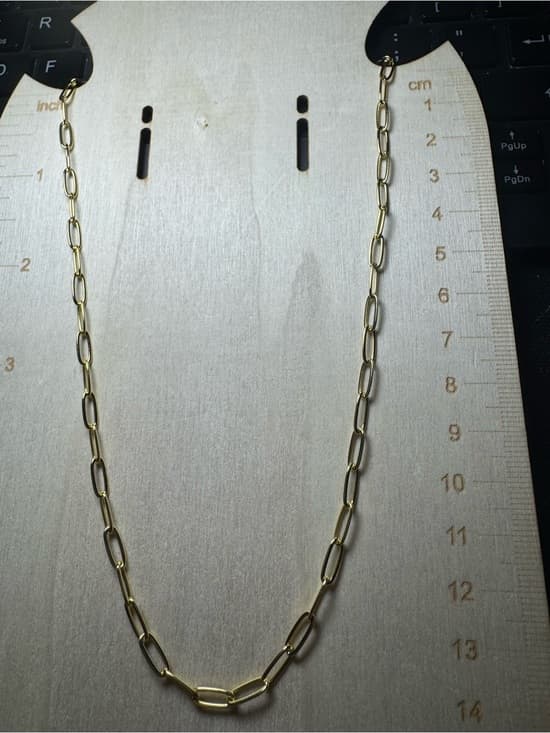 ★ Gold Tone Paperclip Chain Necklace Minimalist Chic Everyday Jewelry - Thumbnail 5