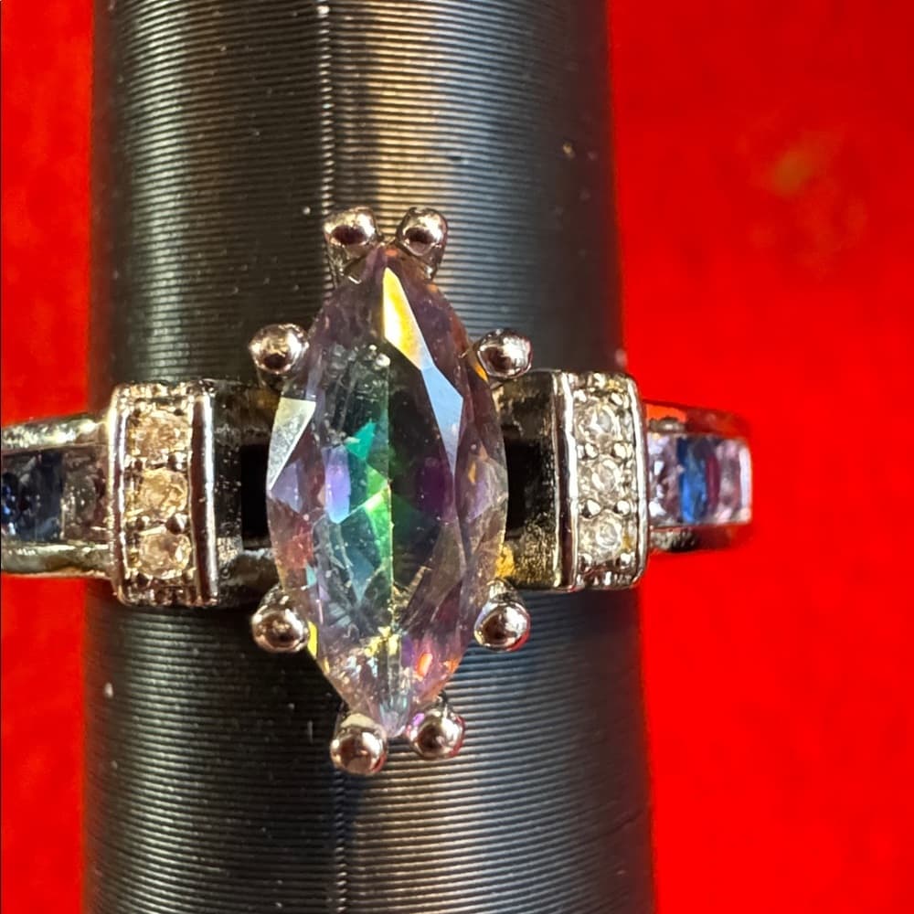 Elegant Silver and Multicolor Gemstone Ring - Thumbnail 5