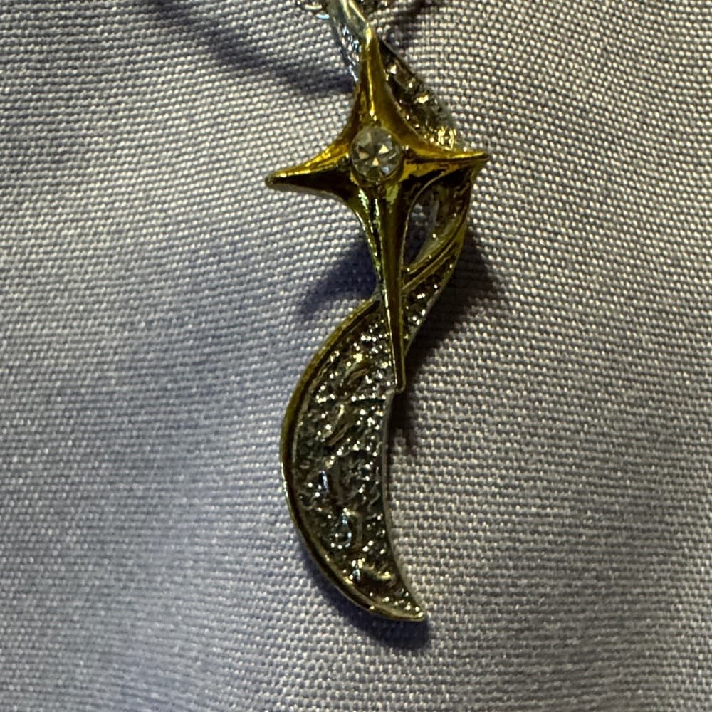 Gold and Silver Star Pendant Necklace