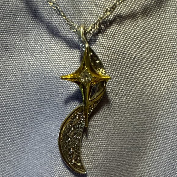 Gold and Silver Star Pendant Necklace - Thumbnail 6