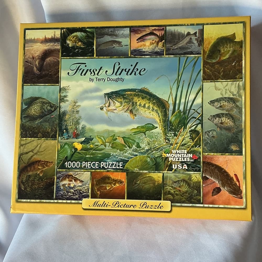 ★ White Mountain First Strike Fishing 1000 Piece Puzzle Terry Doughty - Thumbnail 8