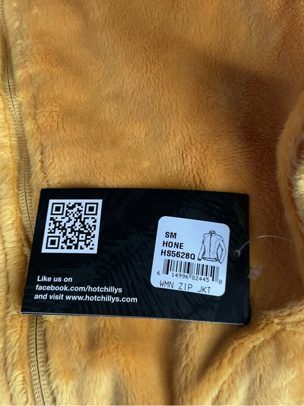 ⭐ NWT Hot Chillys Plush Fleece Zip Jacket Yellow Soft Cozy Small