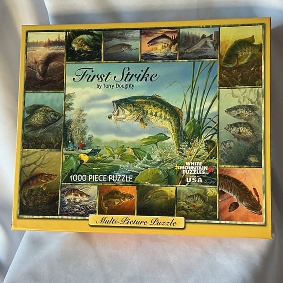 ★ White Mountain First Strike Fishing 1000 Piece Puzzle Terry Doughty - Thumbnail 9