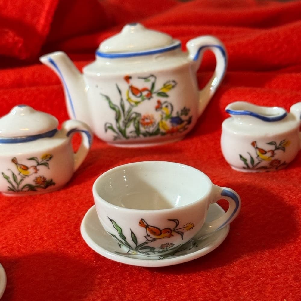 Floral Miniature Tea Set - Thumbnail 4