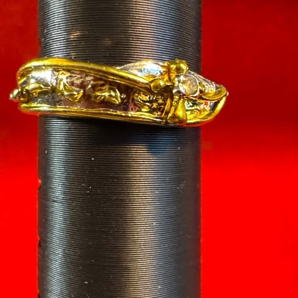 Elegant Gold and Silver Women's Ring - Thumbnail 5