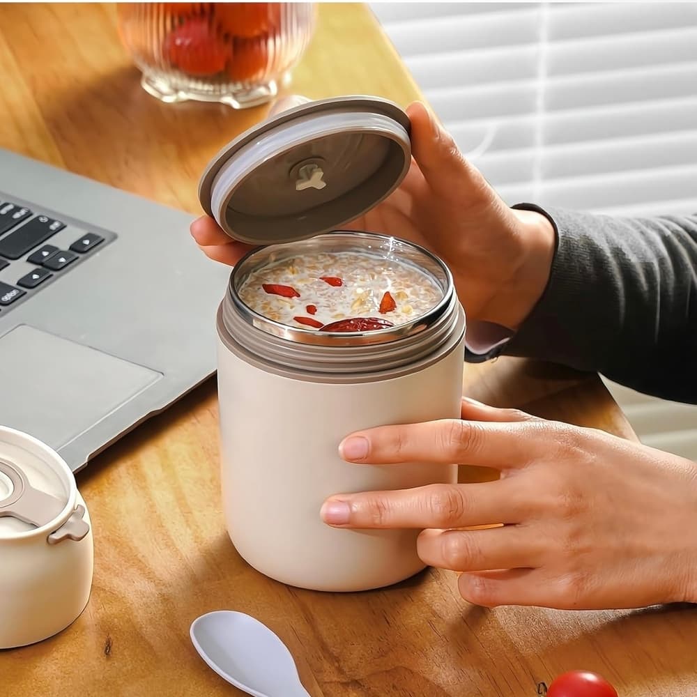 ★ Insulated Food Jar w Spoon Leakproof Stainless Steel Lunch Container - Thumbnail 7
