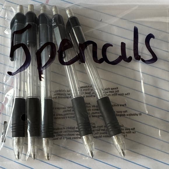 Set of 5 Black Grip Mechanical Pencils - Thumbnail 2