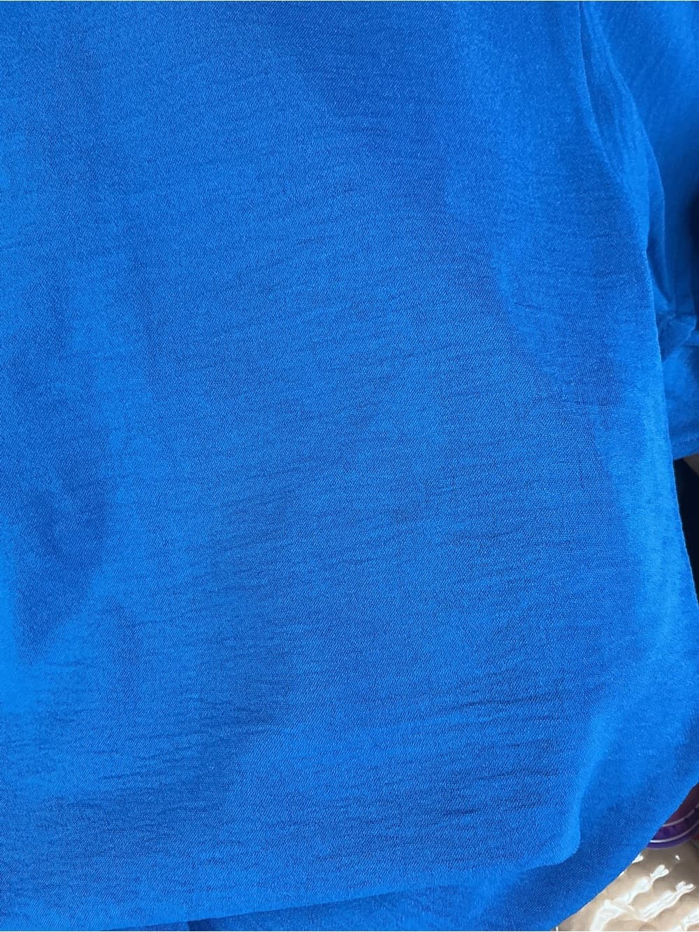 ⭐ Blue Ruffle Sleeve Blouse Flowy Lightweight Casual Chic Top - Thumbnail 9