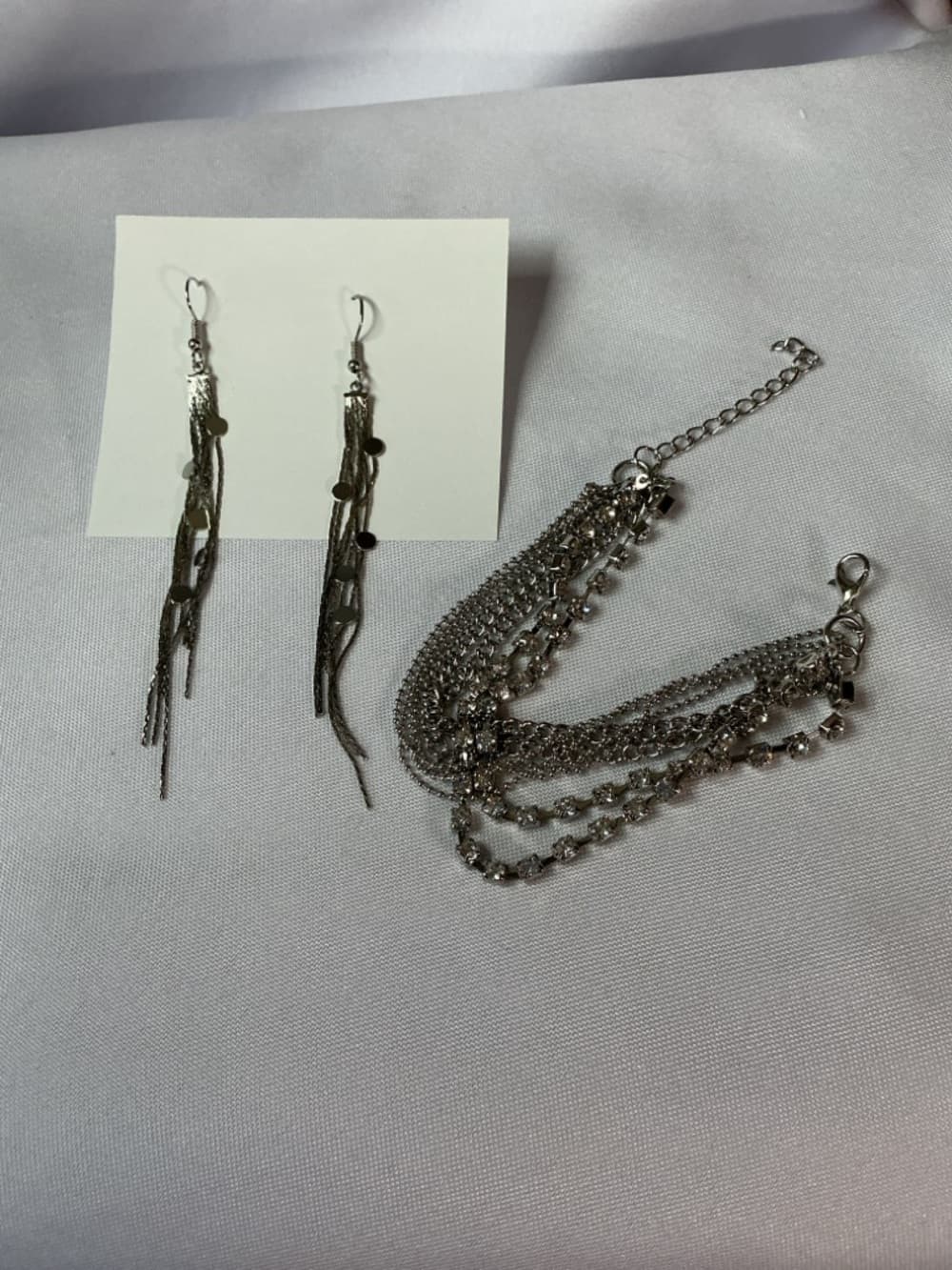 Silver Tassel Dangle Earrings - Women Jewelry - Thumbnail 4