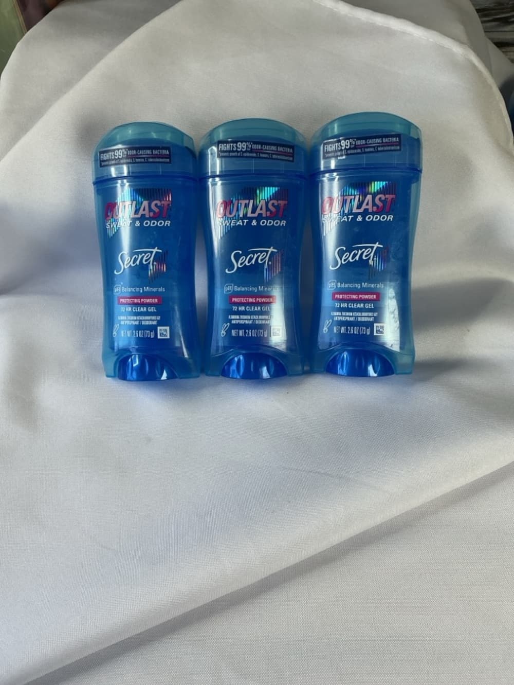 Secret Outlast Clear Gel Deodorant 3 Pack 72hr Protecting Powder