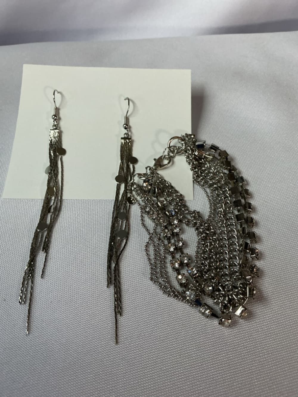 Silver Tassel Dangle Earrings - Women Jewelry - Thumbnail 2
