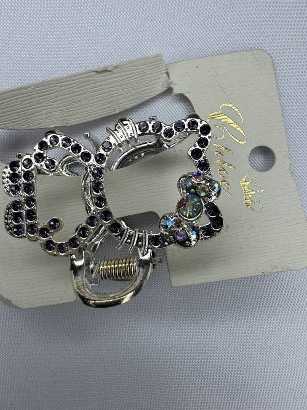 ★ Rhinestone Cat Brooch Pin Sparkly Kitty Fashion Jewelry Gift - Thumbnail 2
