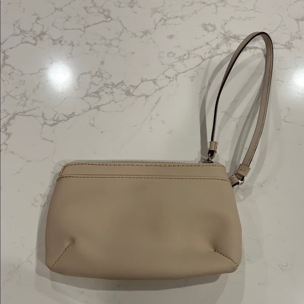 ⭐ Dana Buchman Beige Wristlet Clutch Wallet Organizer Neutral Everyday Bag - Thumbnail 5