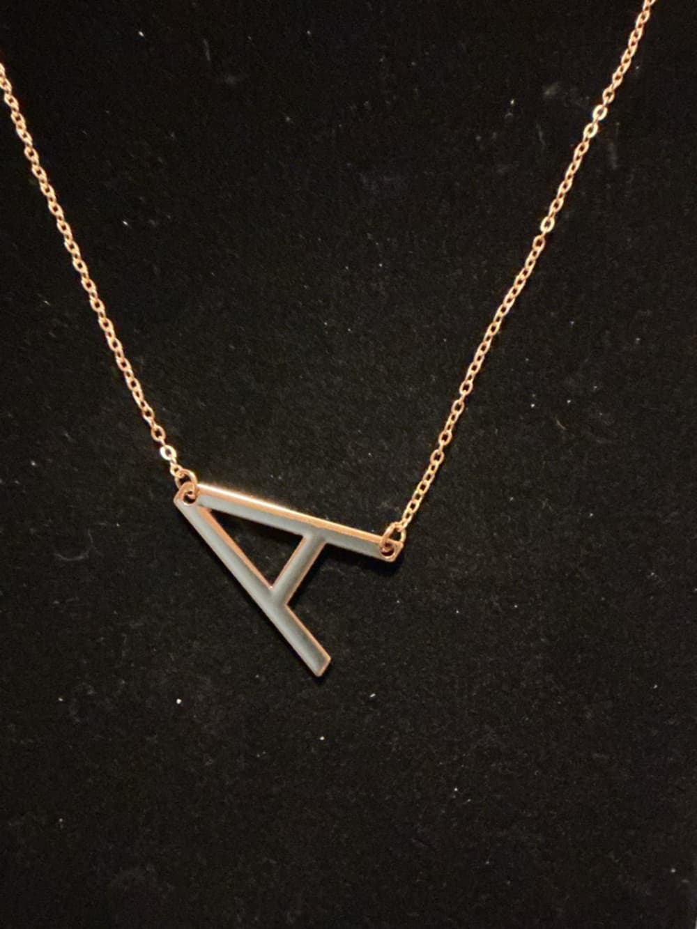 ★ Rose Gold Initial A Necklace Minimalist Monogram Jewelry