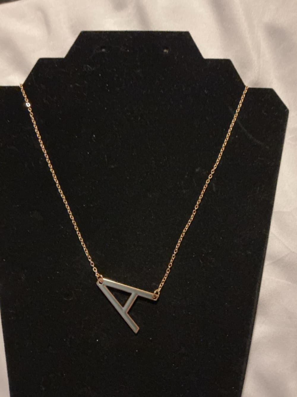★ Rose Gold Initial A Necklace Minimalist Monogram Jewelry - Thumbnail 3