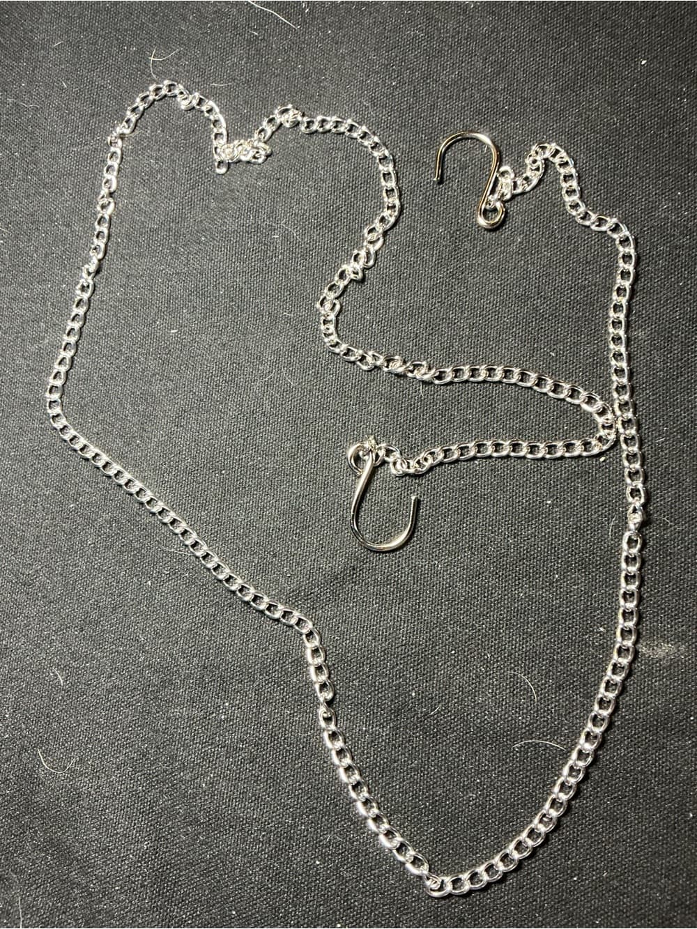 ★ Silver Tone Sweater Guard Cardigan Clip Vintage Style Chain Clasp - Thumbnail 2