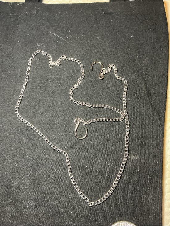 ★ Silver Tone Sweater Guard Cardigan Clip Vintage Style Chain Clasp - Thumbnail 5