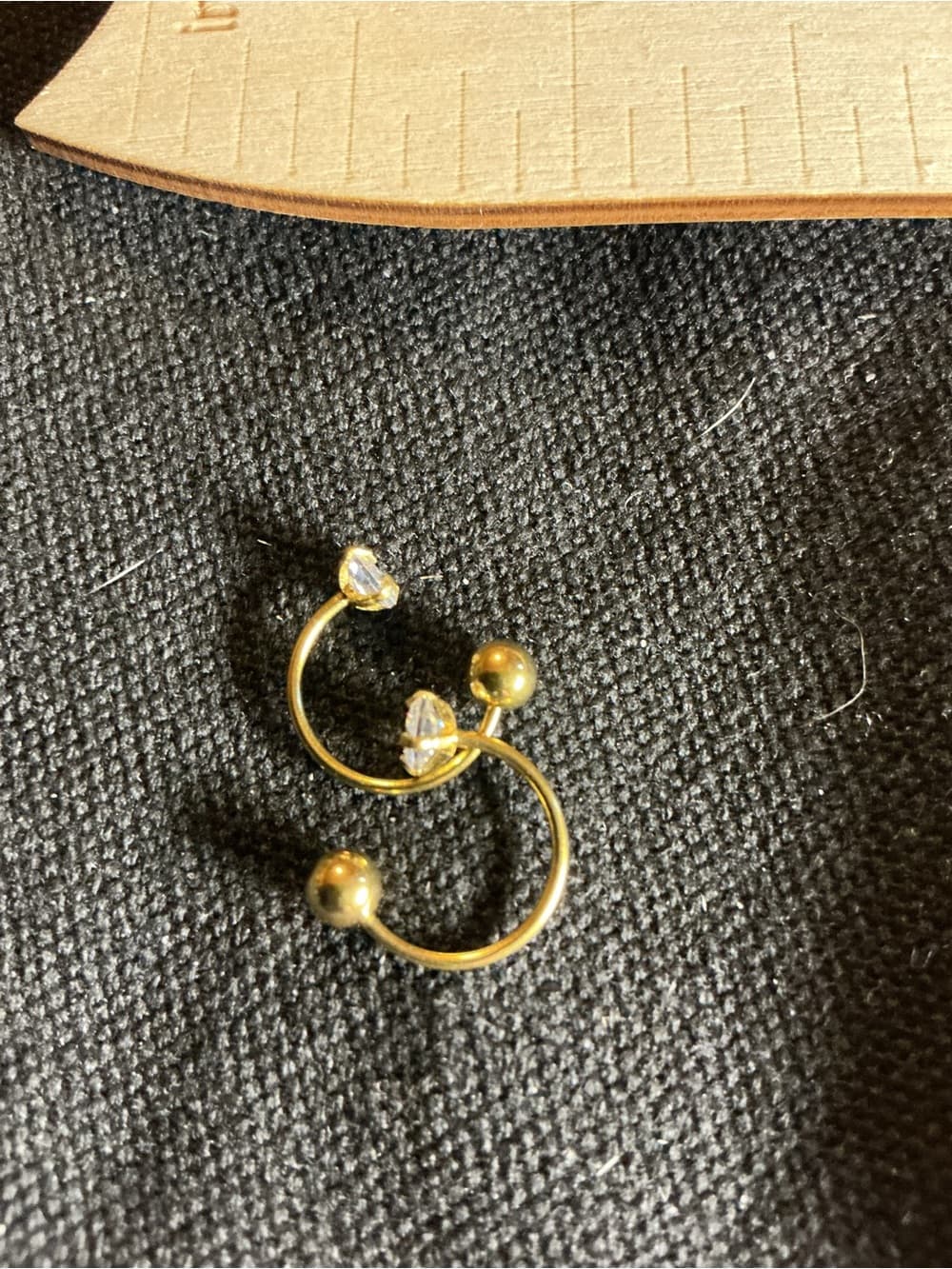 ⭐ Gold Tone Crystal Open Hoop Earrings Minimalist Glam Jewelry - Thumbnail 2
