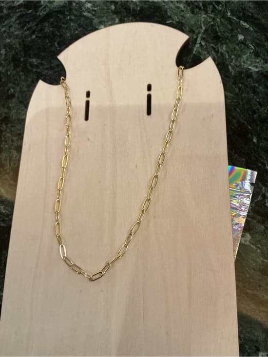 ⭐ Gold Tone Paperclip Chain Necklace Minimalist Chunky Link Choker - Thumbnail 5