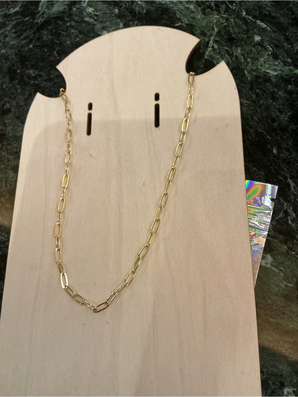 ⭐ Gold Tone Paperclip Chain Necklace Minimalist Chunky Link Choker