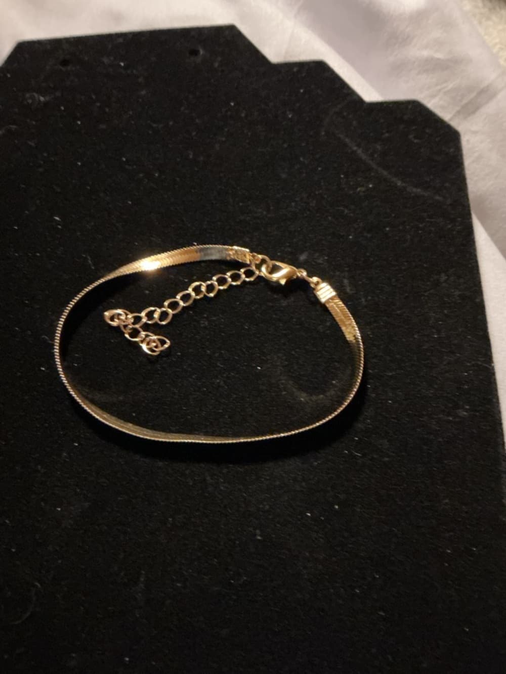 ⭐️Sleek Flat Snake Chain Bracelet Gold Tone Adjustable