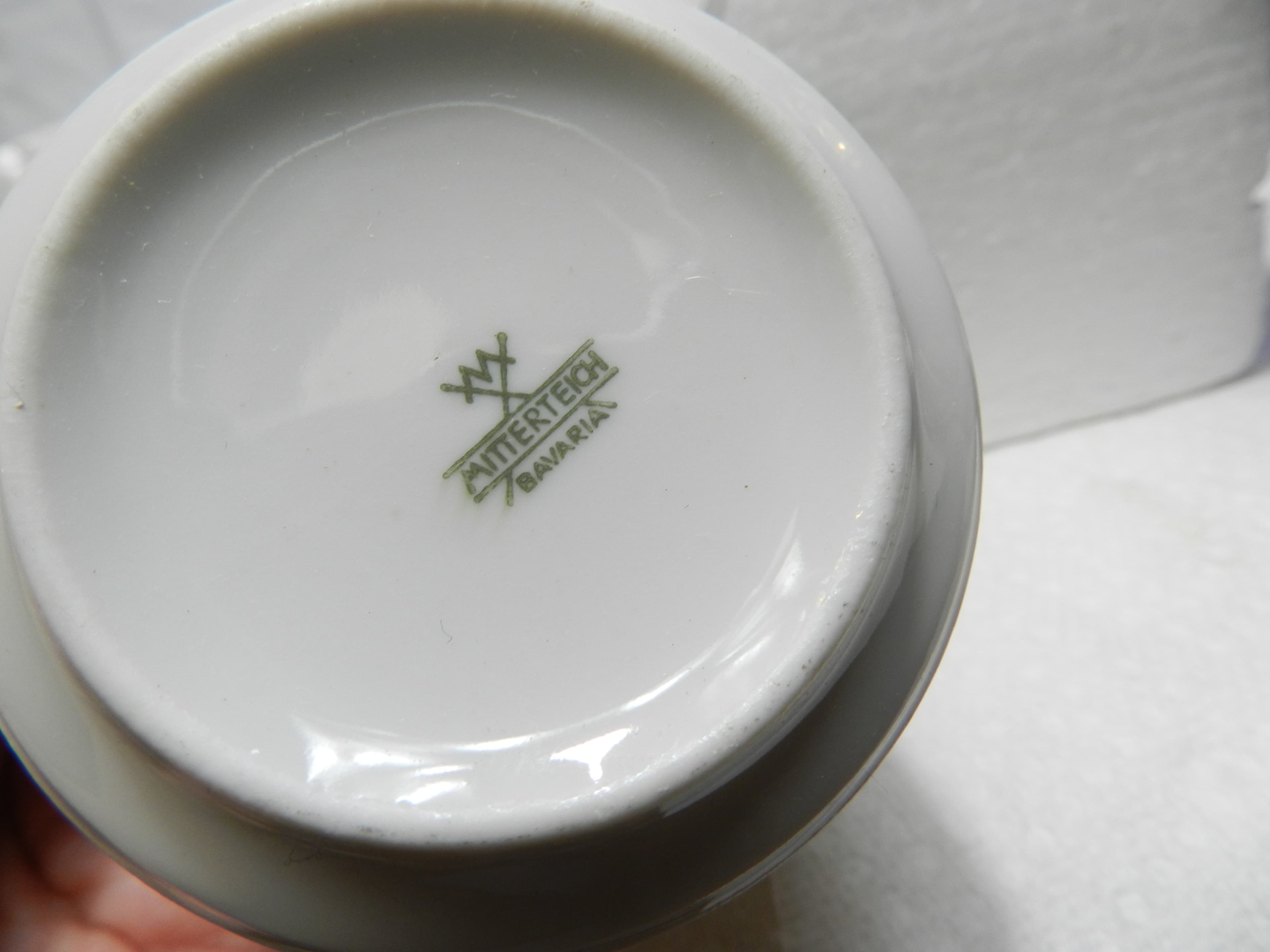 38 PC Mitterteich Bavaria Porcelain Dinnerware Set Violets or Veilchen  (N25J) - Thumbnail 13