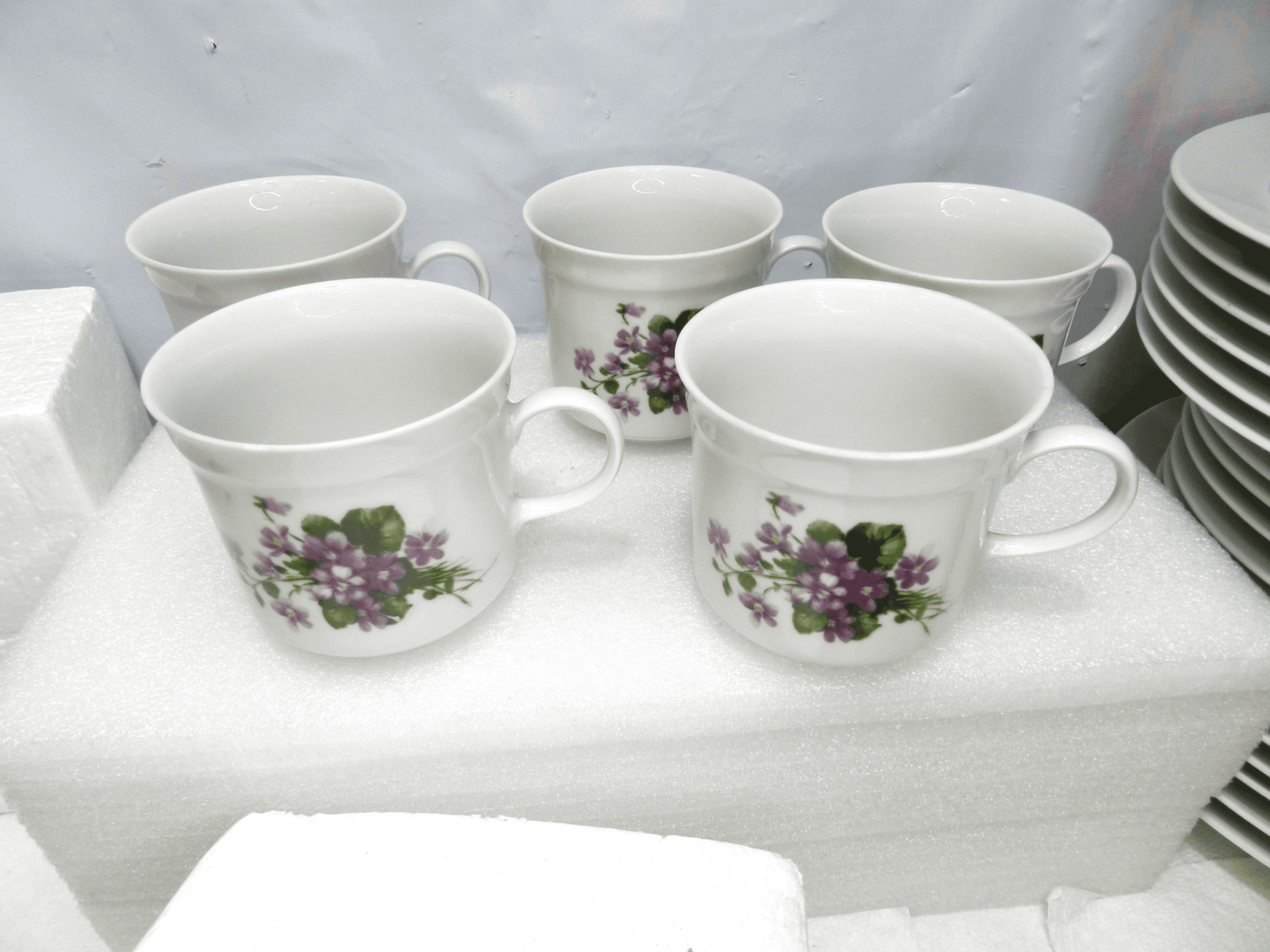 38 PC Mitterteich Bavaria Porcelain Dinnerware Set Violets or Veilchen  (N25J) - Thumbnail 3