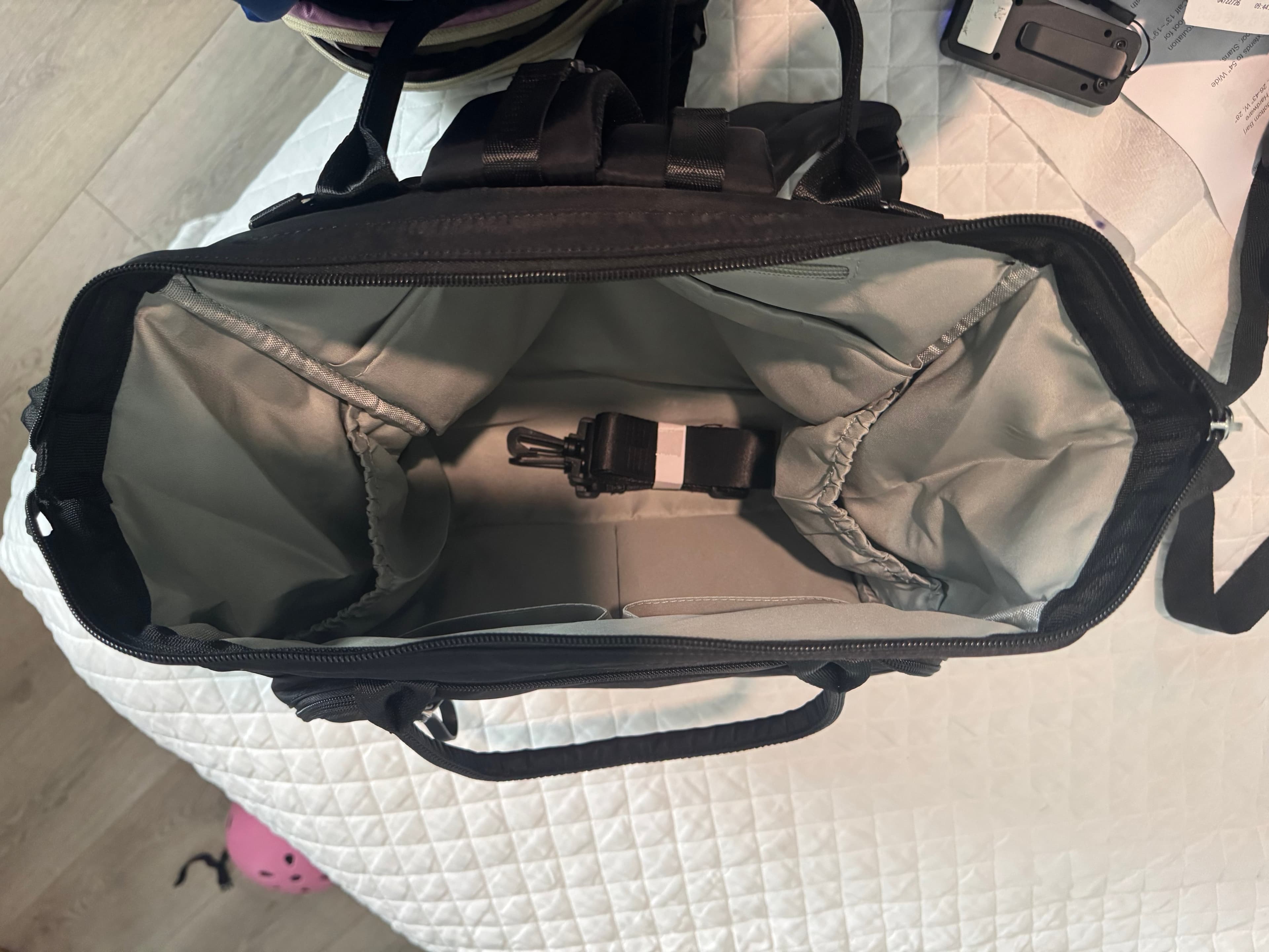Black Convertible Diaper Bag Backpack with Stroller Straps - 14 Pockets, Insulated Bottle Holders - Thumbnail 5