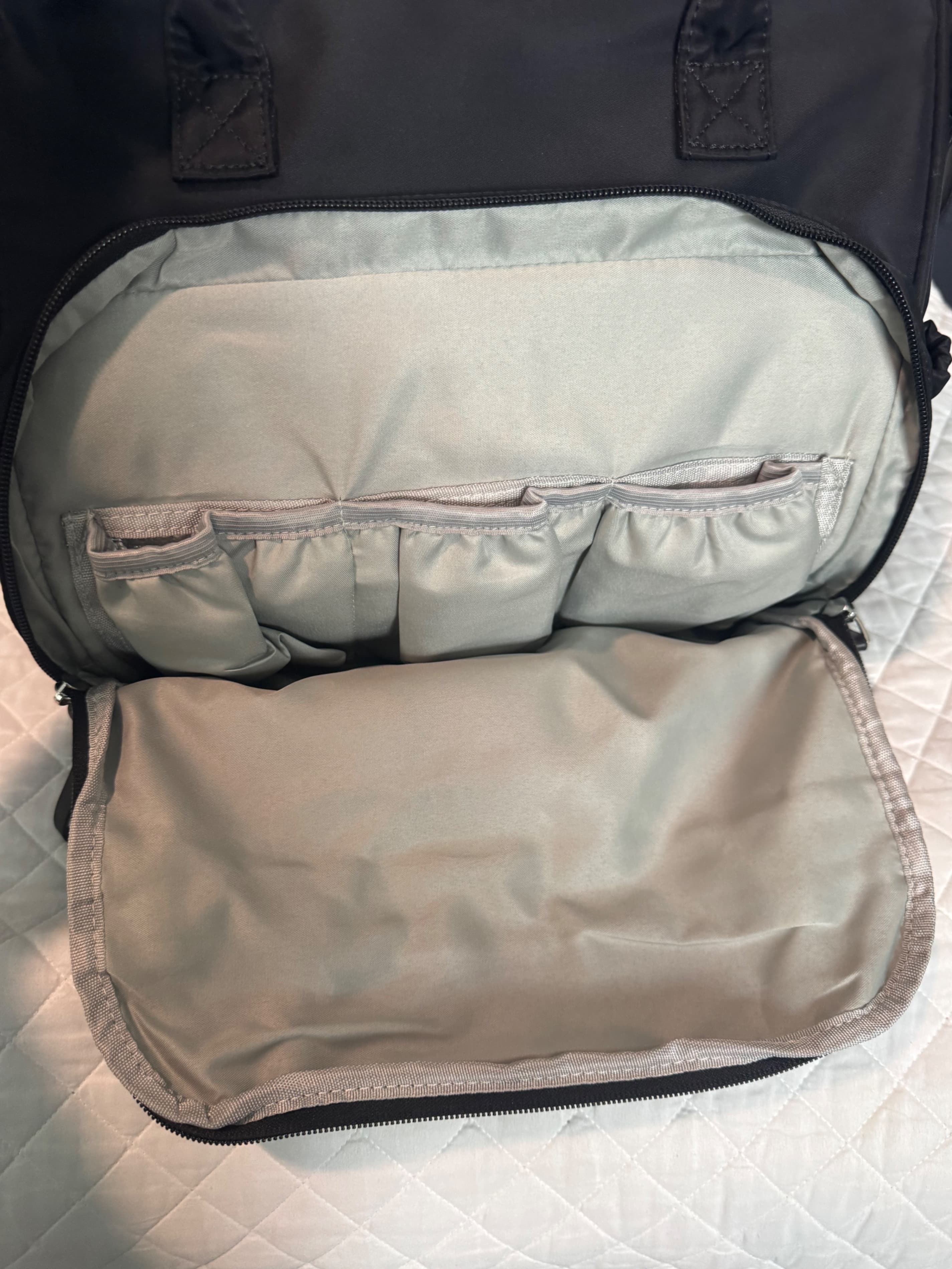 Black Convertible Diaper Bag Backpack with Stroller Straps - 14 Pockets, Insulated Bottle Holders - Thumbnail 7