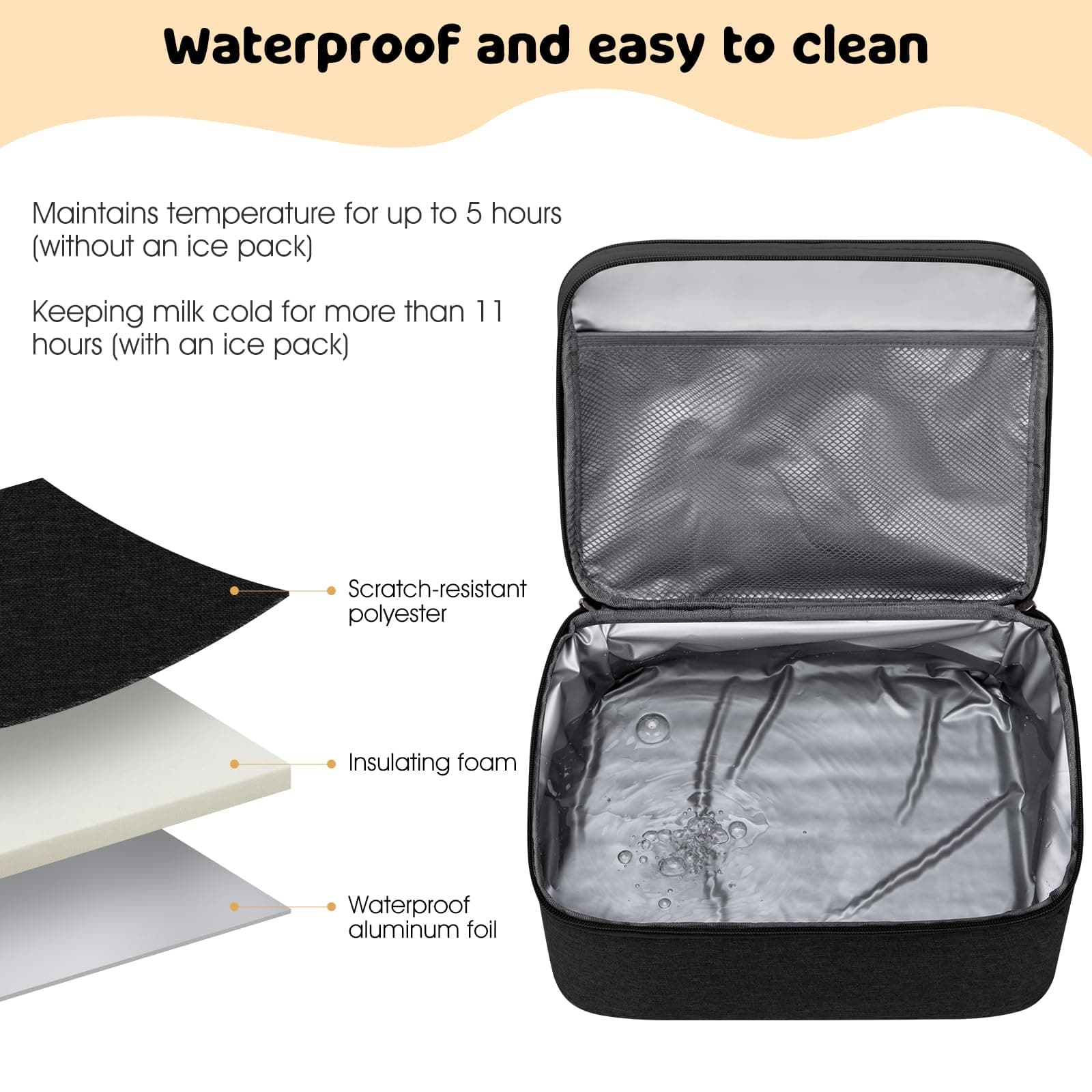Black Diaper Bag Backpack with Charging Port - Thumbnail 10