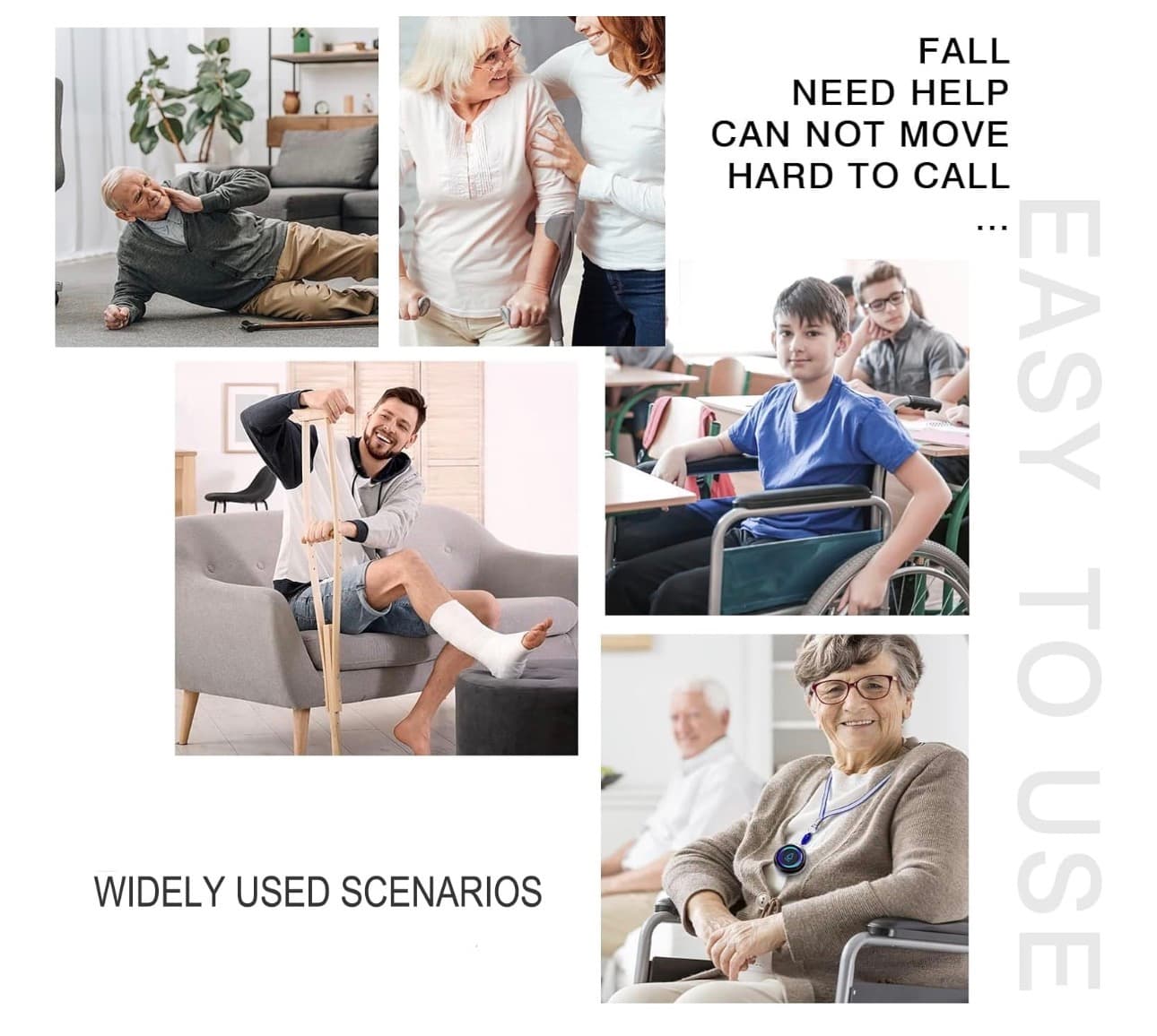 Caregiver Pager, Wireless Call Button for Seniors/Elderly at Home, 1 SOS Button + 1 Receiver Medical Life Alert System, Emergency Panic Call Bell, Help Alarm for Nurse Calling & Patient Assistance - Thumbnail 4