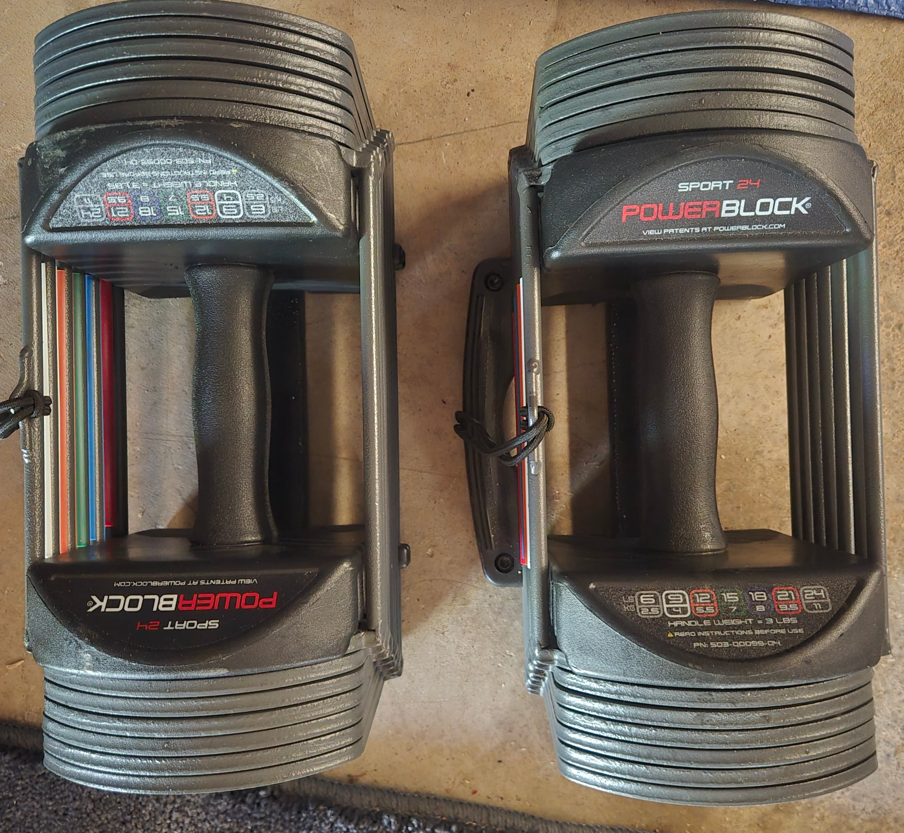 PowerBlock Sport 24 Adjustable Dumbbells Set (3-24 lbs) – Great Condition! - Thumbnail 4