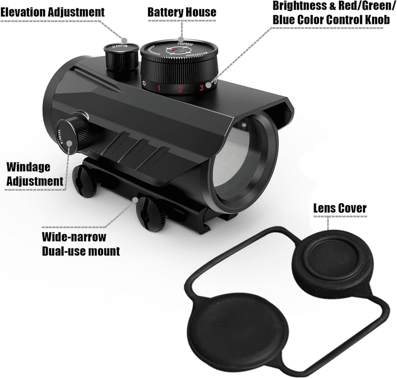 Tactical 1X30Mm Reflex Green/Red/Blue 3 MOA Dot Sight with Dichroic Multi-Layer - Thumbnail 6