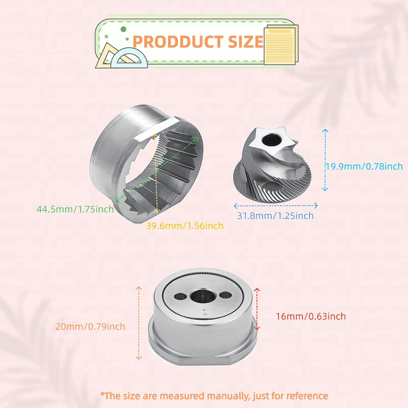 Conical Grinder Upper Lower Burrs Compatible with Breville Sage Barista Express - Thumbnail 4