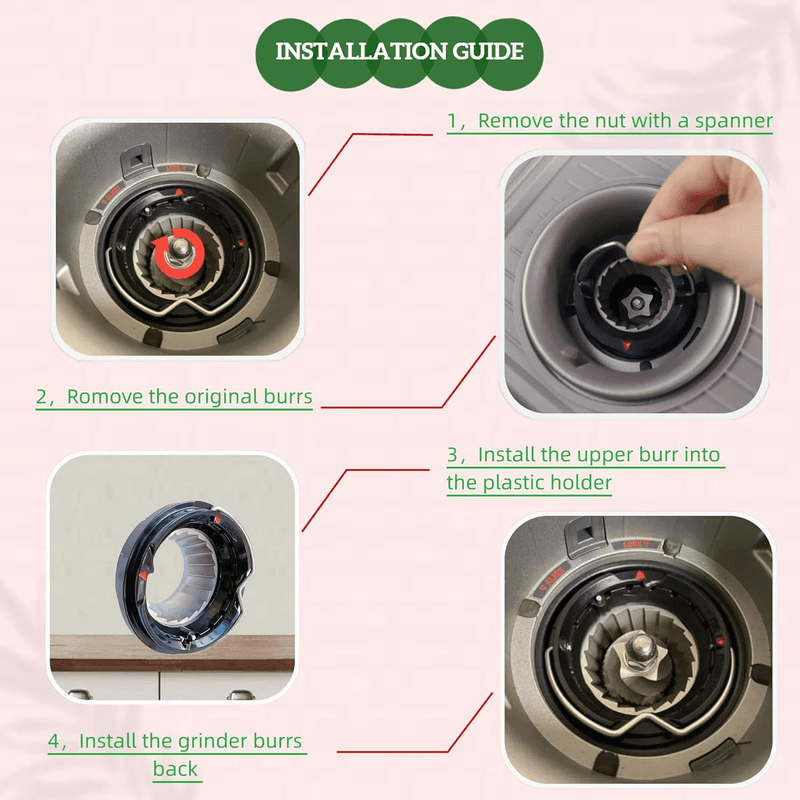 Conical Grinder Upper Lower Burrs Compatible with Breville Sage Barista Express - Thumbnail 3