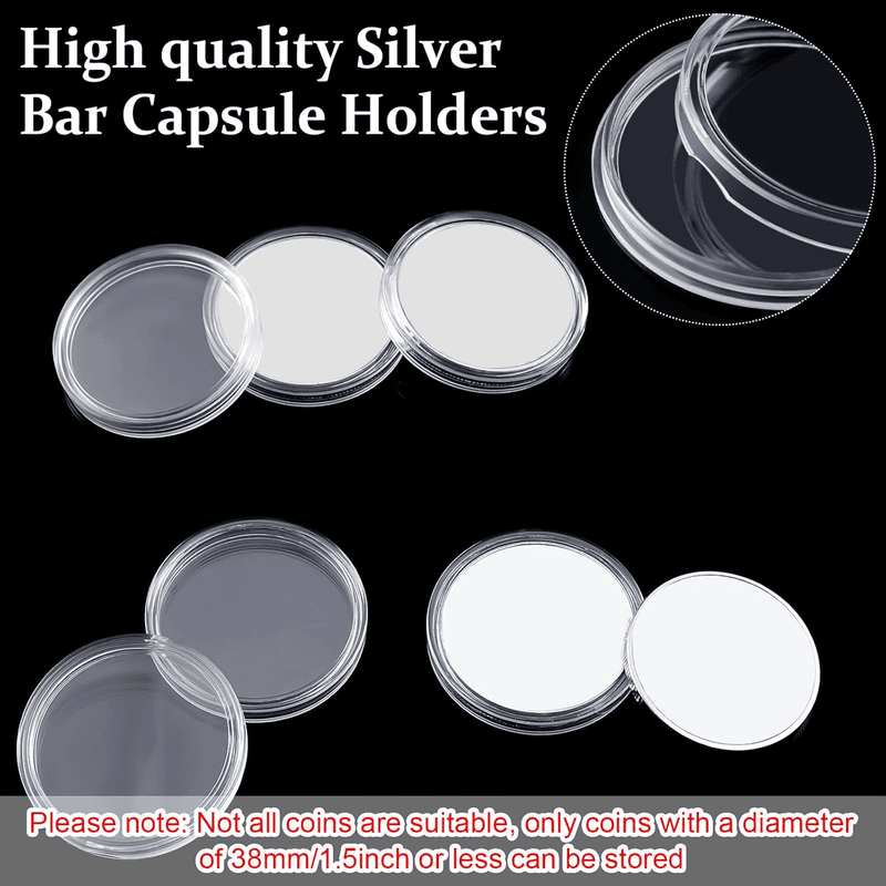 30 Pieces Silver Dollar Coin Case 38 Mm Clear Coin Holder Silver Bar Capsule Ho - Thumbnail 4