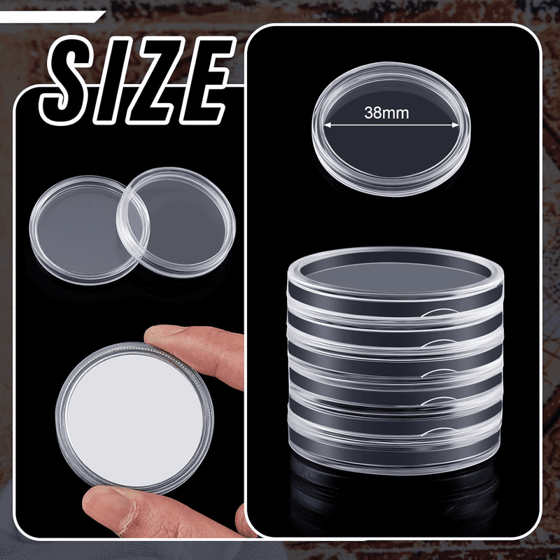 30 Pieces Silver Dollar Coin Case 38 Mm Clear Coin Holder Silver Bar Capsule Ho - Thumbnail 2