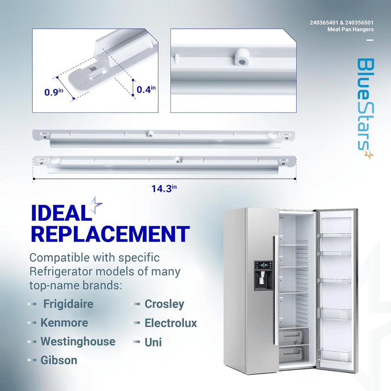 UPGRADED 240365401 & 240356501 Refrigerator Meat Pan Hangers (Left & - Thumbnail 3