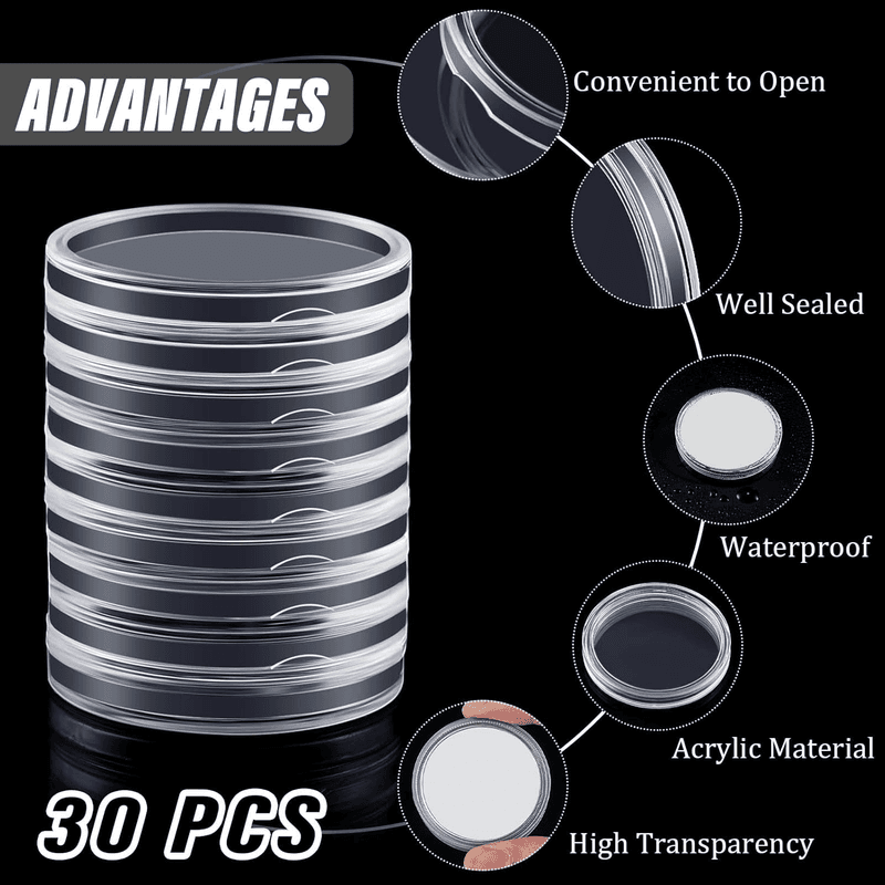 30 Pieces Silver Dollar Coin Case 38 Mm Clear Coin Holder Silver Bar Capsule Ho - Thumbnail 3