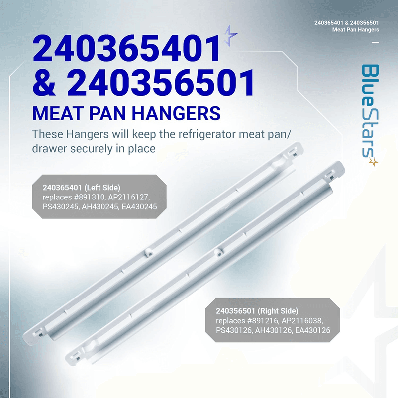 UPGRADED 240365401 & 240356501 Refrigerator Meat Pan Hangers (Left & - Thumbnail 2
