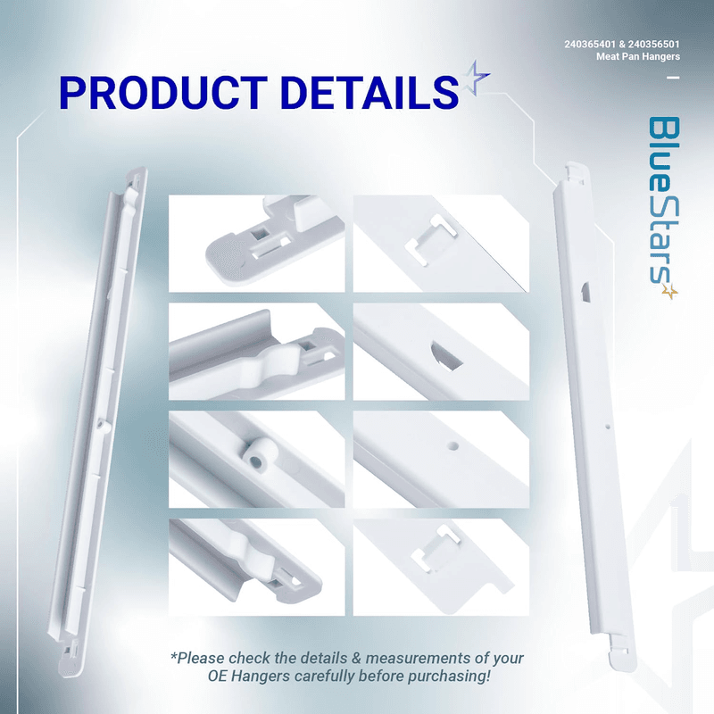 UPGRADED 240365401 & 240356501 Refrigerator Meat Pan Hangers (Left & - Thumbnail 4
