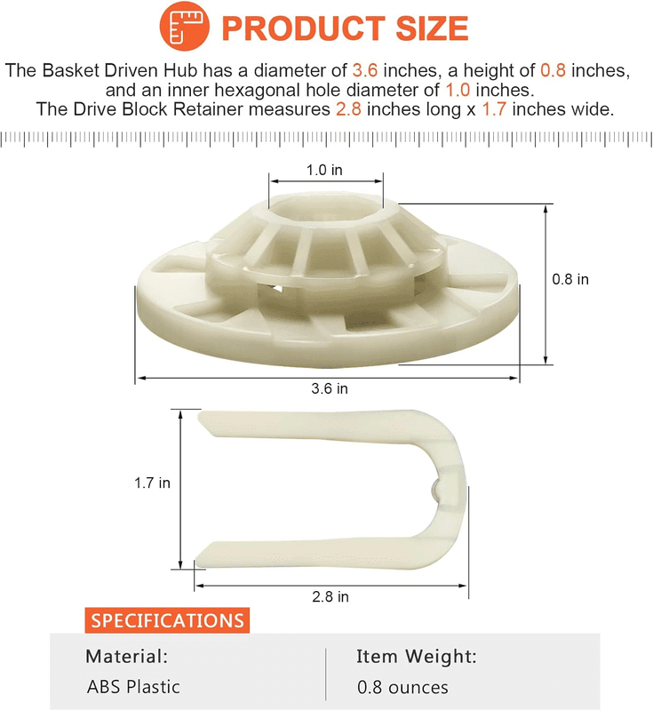 W10528947 W10396887 Washer Basket Driven Hub Kit 2024 UPGRADE Fits for Maytag W - Thumbnail 5