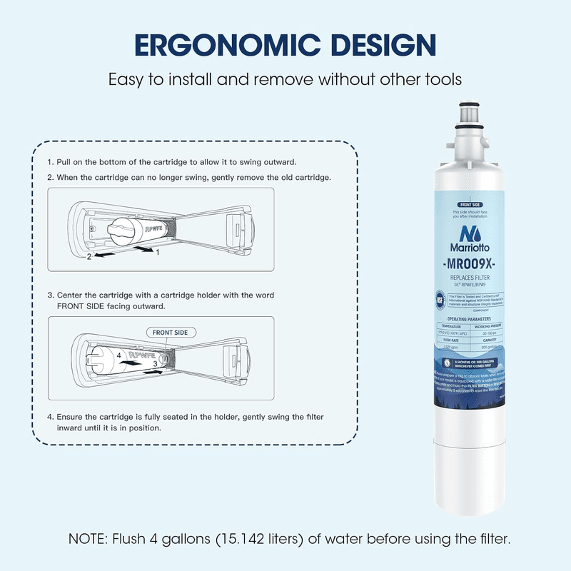 Replacement for GE® RPWFE, RPWF (Built-In CHIP) Refrigerator Water Filter, Comp - Thumbnail 6