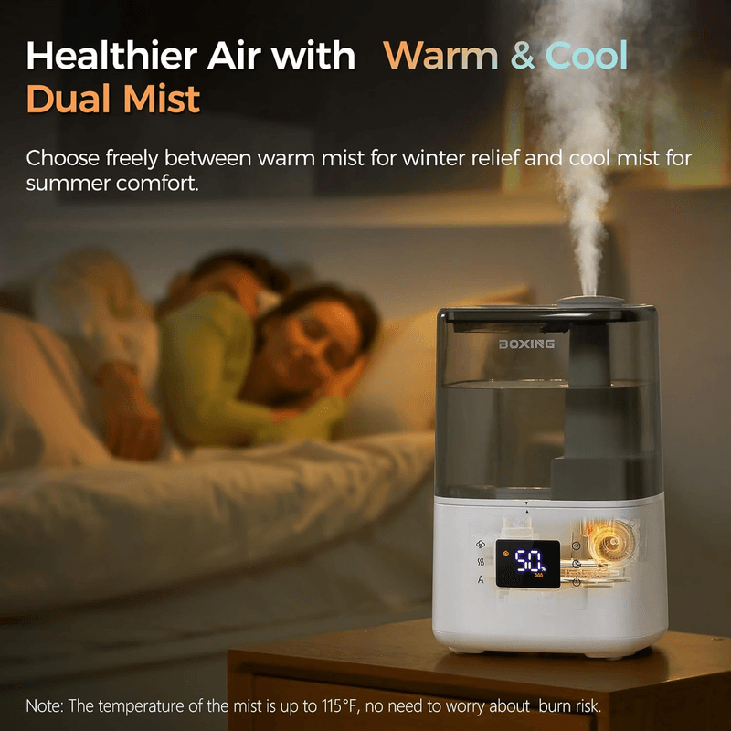 Warm and Cool Mist Humidifiers for Bedroom Large Room Home,Air Humidifier With - Thumbnail 2