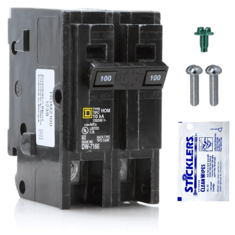 Genuine Square D HOM2100 Circuit Breaker Kit Bundle (1 Pack), 100 Amp (100A) Do - Thumbnail 8