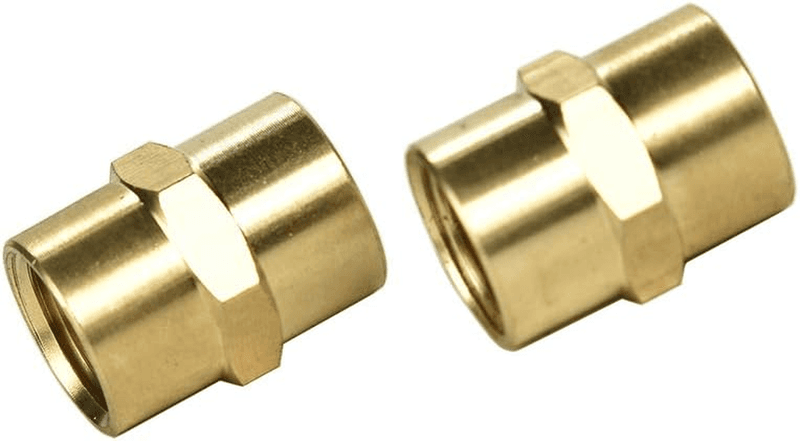 2 Pack 1/4" X 1/4" NPT Coupler, Brass Female Pipe Fitting (1/4" X 1/4" NPT Fema - Thumbnail 6