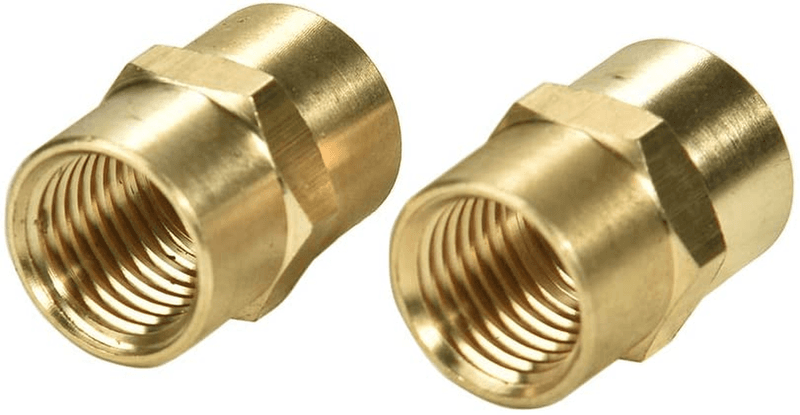 2 Pack 1/4" X 1/4" NPT Coupler, Brass Female Pipe Fitting (1/4" X 1/4" NPT Fema - Thumbnail 9