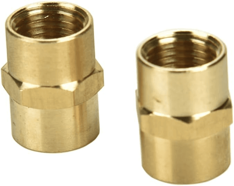 2 Pack 1/4" X 1/4" NPT Coupler, Brass Female Pipe Fitting (1/4" X 1/4" NPT Fema - Thumbnail 5