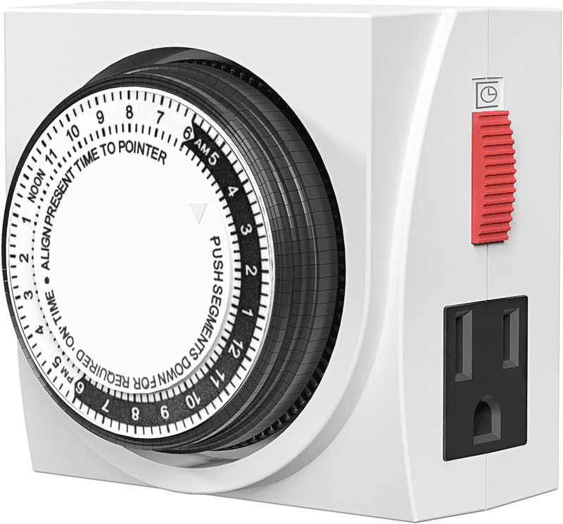 Heavy Duty Mechanical 24 Hour Timer Dual Outlet 3-Prong Accurate Indoor - Thumbnail 12